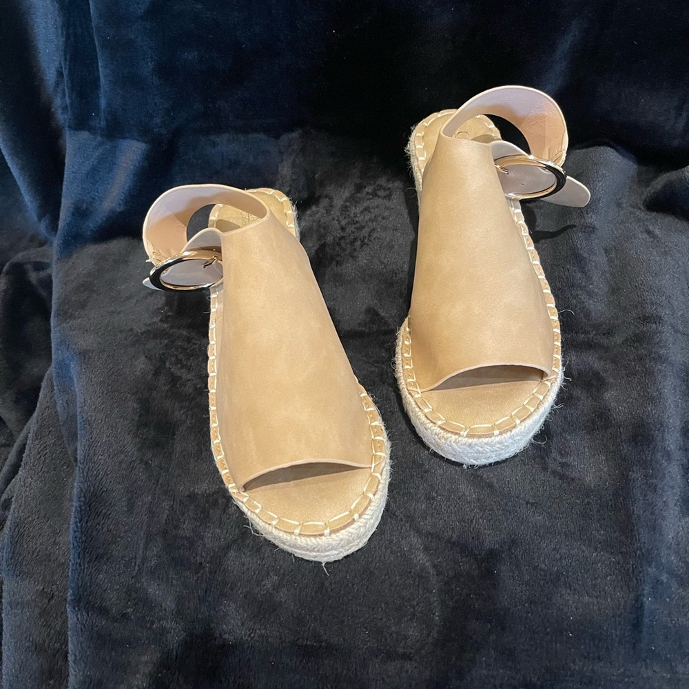 Catherine Malandrino Beige Espadrille Wedges